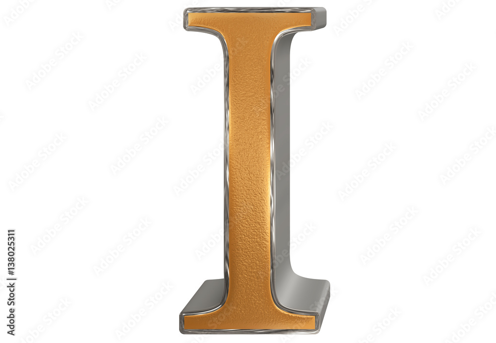Uppercase letter I, isolated on white, 3D illustration Uppercase letter I, isolated on white, 3D illustration