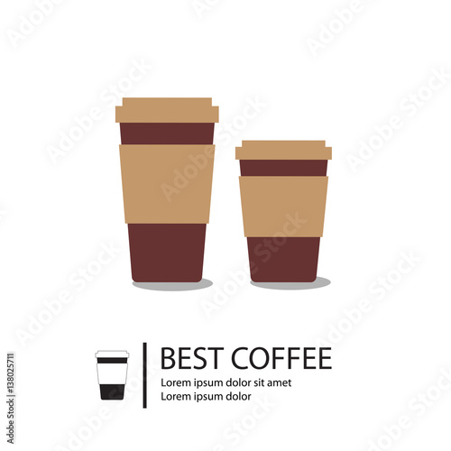 Coffee on paper cups. Paper coffee cup templates