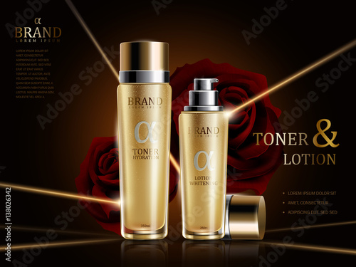 Rose lotion and toner ads