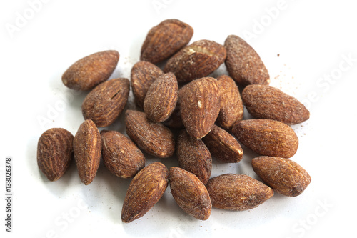  group of almonds isolated on white (almond) 