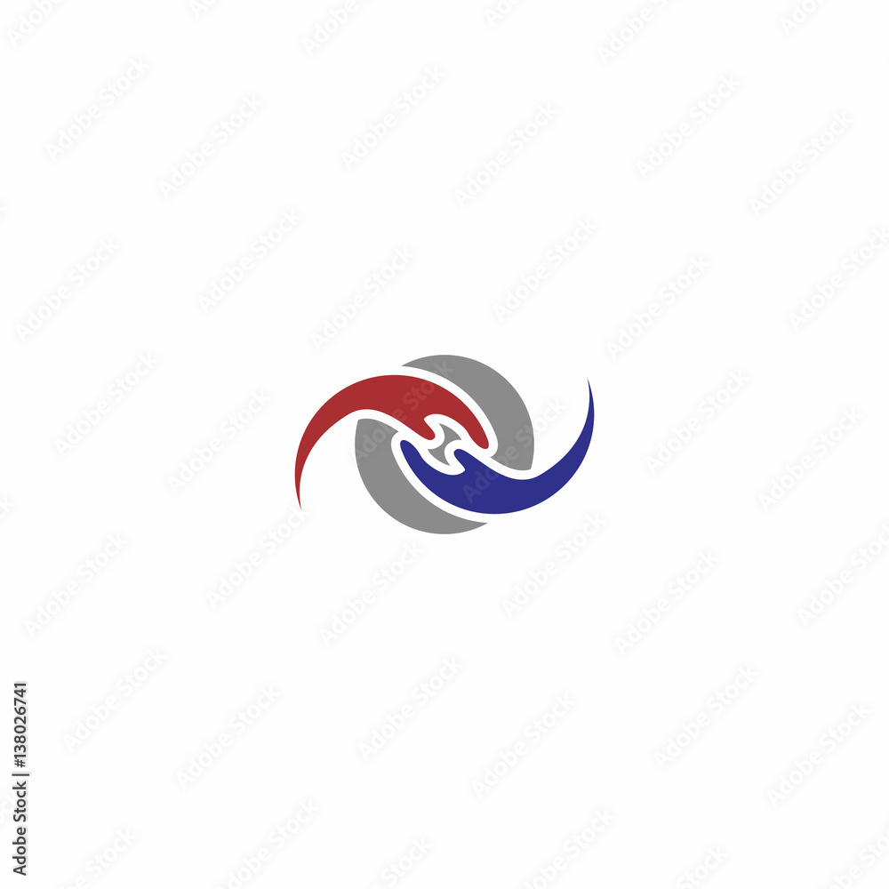 Obraz premium two Hand Care Logo Vector