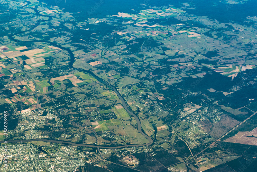 Aerial view of Fraser Coast region. Queensland, Australia Aerial view of Fraser Coast region. Queensland, Australia