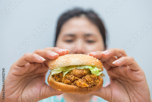 chicken burger fast food for eat