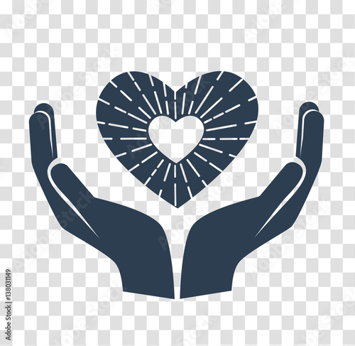 concept of love heart black