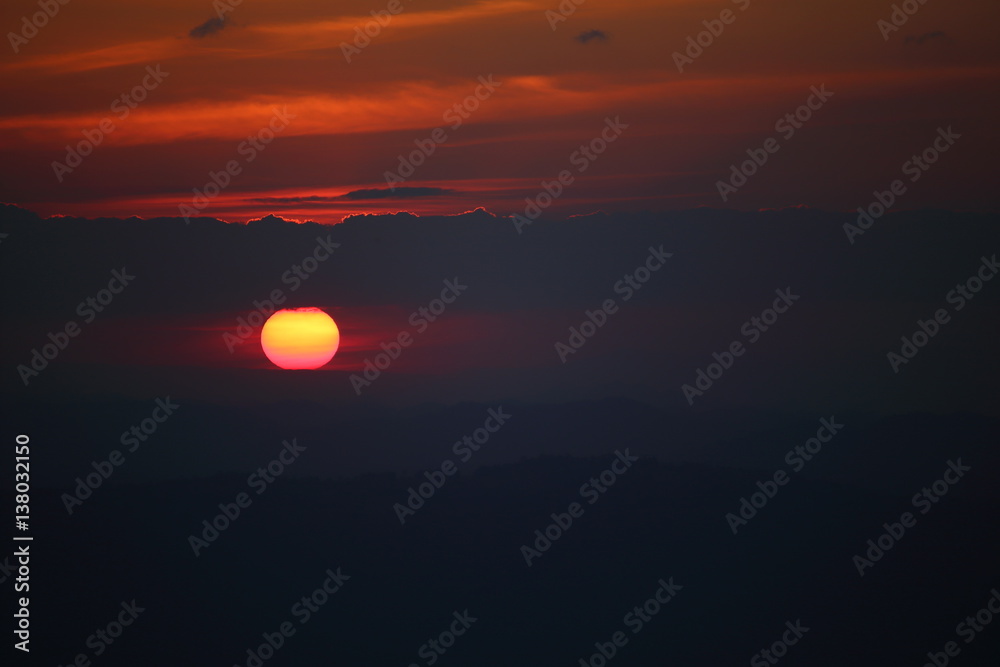 Sunset at Phu Kradung National Park, Thailand Sunset at Phu Kradung National Park, Thailand