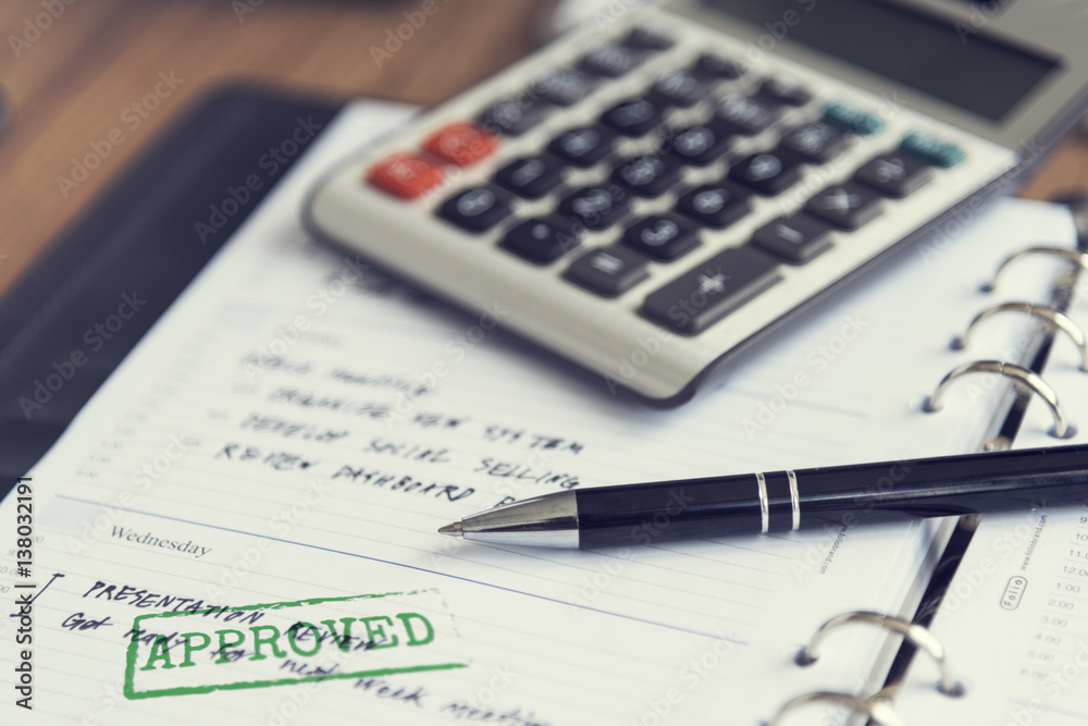 Workspace Business Accounting Approval Concept Workspace Business Accounting Approval Concept