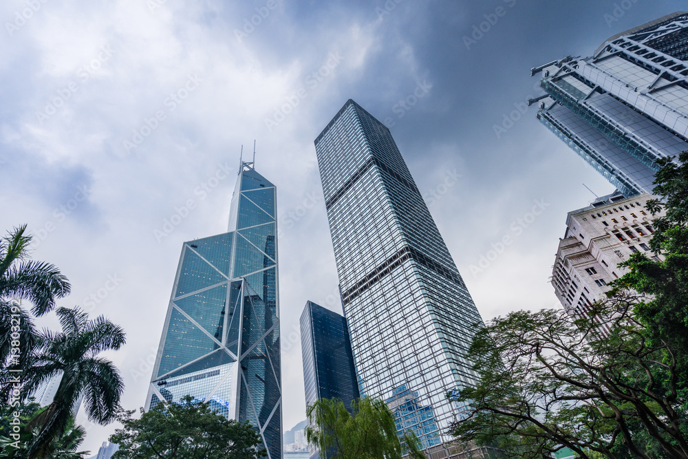 landmarks of Hong Kong,financial district in China.