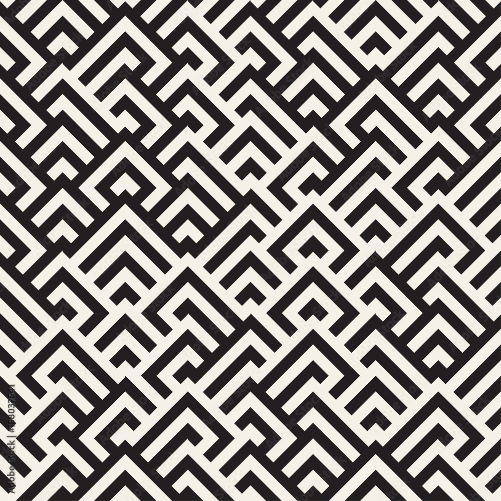 Maze Tangled Lines Contemporary Graphic. Vector Seamless Black and White Pattern. Maze Tangled Lines Contemporary Graphic. Vector Seamless Black and White Pattern.