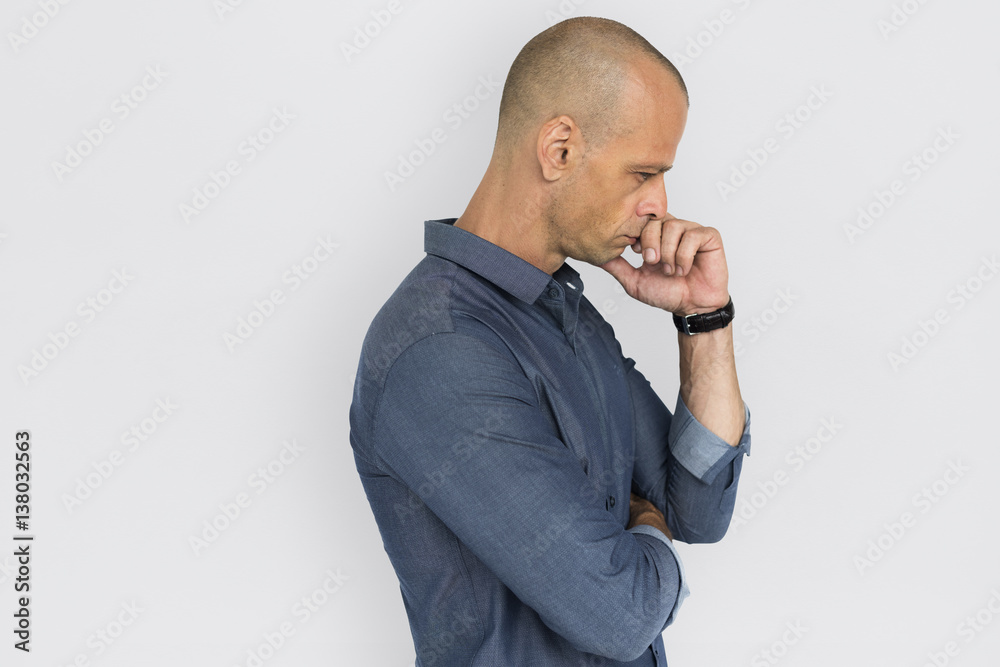 Man Thoughtful Studio Portrait Concept Man Thoughtful Studio Portrait Concept