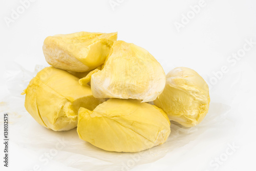 Durian , Durian is king fruits of thailand isolated on white background.