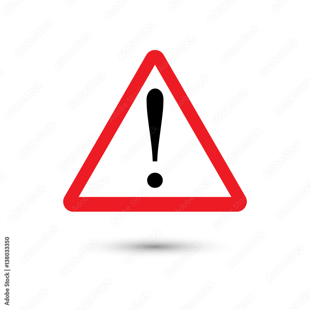 warning sign with shadow. Vector illustration warning sign with shadow. Vector illustration