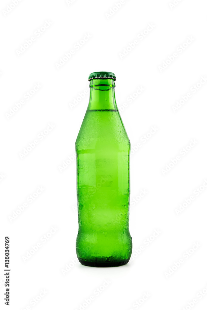 Soft drink Sprite green glass bottle isolated on white background Soft drink Sprite green glass bottle isolated on white background