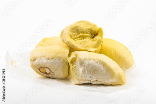 Durian , Durian King Fruits of thailand isolated on white background.