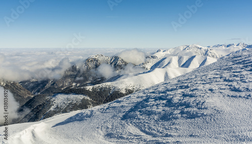 Winter landscape seen in the mountains. © gubernat