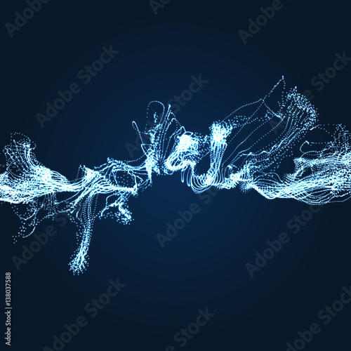 Electricity lighting effects. Array with Dynamic Particles.