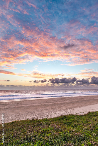 Beautiful beach landscape on sunrise