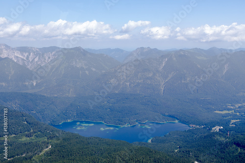 View from Zugspitze on the lake