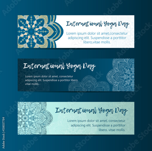 Vintage template design vector illustration of international yoga day