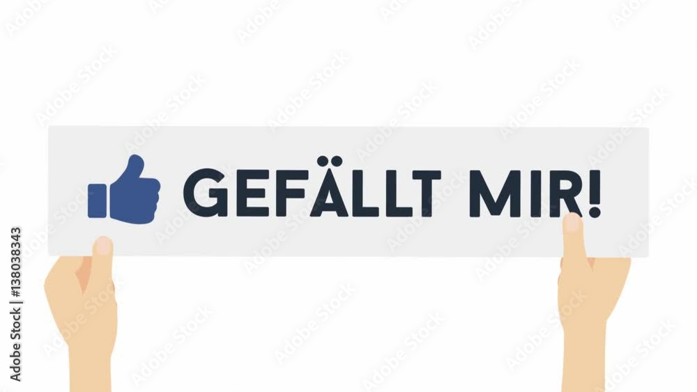 Gefällt mir - Person hält schild nach oben 4K Animation