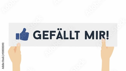 Gefällt mir - Person hält schild nach oben 4K Animation