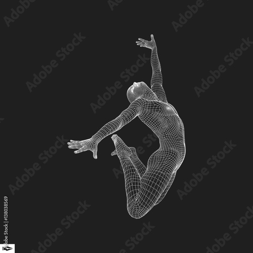 Gymnast. Man. 3D Model of Man. Human Body Model.