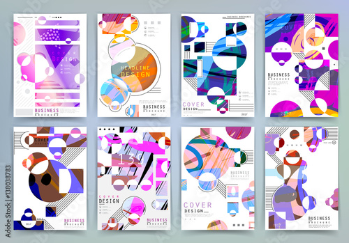 Colorful geometric brochure design. Leaflet abstract background. Modern layout template. Vector © mechkalo