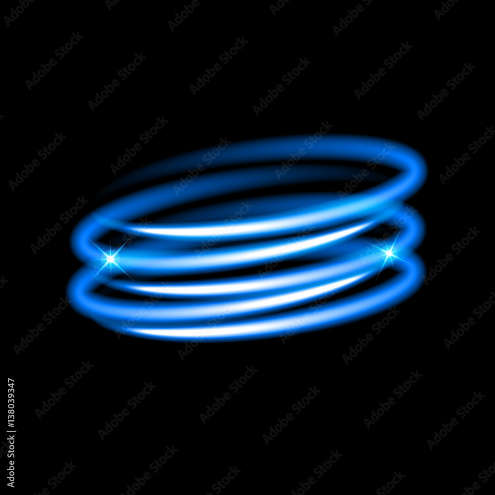 Neon blue circles. Light effect. Vector illustration. Neon blue circles. Light effect. Vector illustration.
