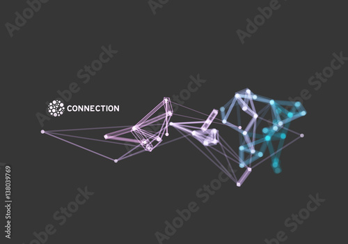 3D Connection Structure. Futuristic Technology Style.