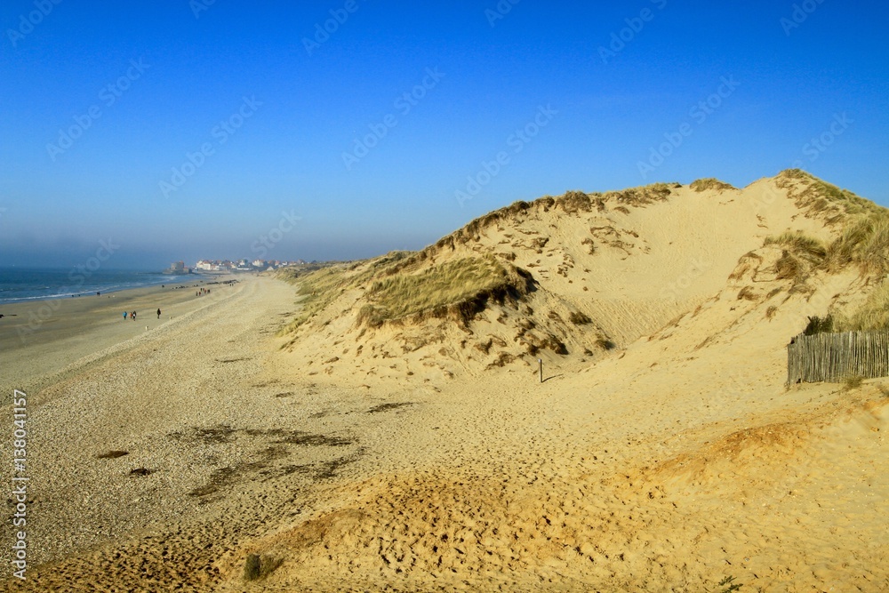 BEACH OF AMBLETEUSE , DUNES OF SLACK , FORT MAHON , PAS DE CALAIS , HAUTS DE FRANCE, FRANCE


