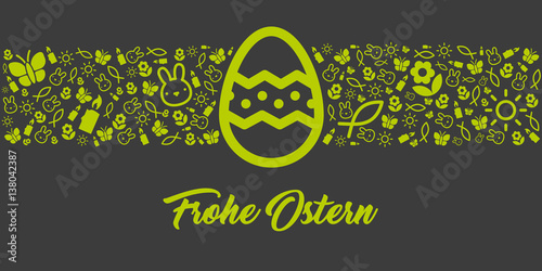 elegante Grußkarte zu Ostern mit Icons