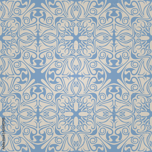 Seamless abstract blue pattern with gradient. Vector illustration