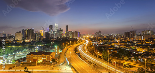 Kuala Lumpur city skyline on nightscape