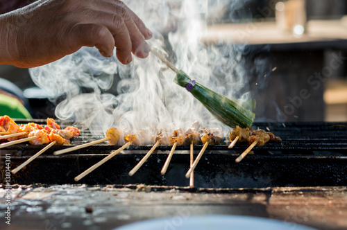 Photos Beef satay food must taste when visiting Chiang Mai, Thailand.