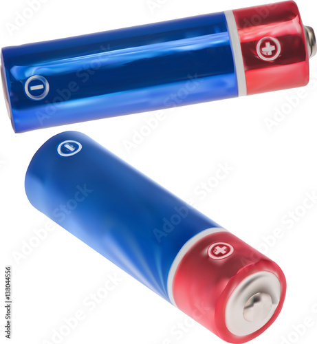 illustration wth red and blue batteries