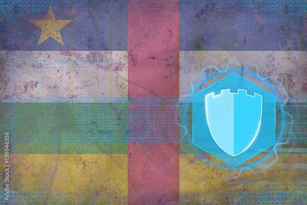 Fototapeta premium Central African Republic internet protection. Computer defense concept.