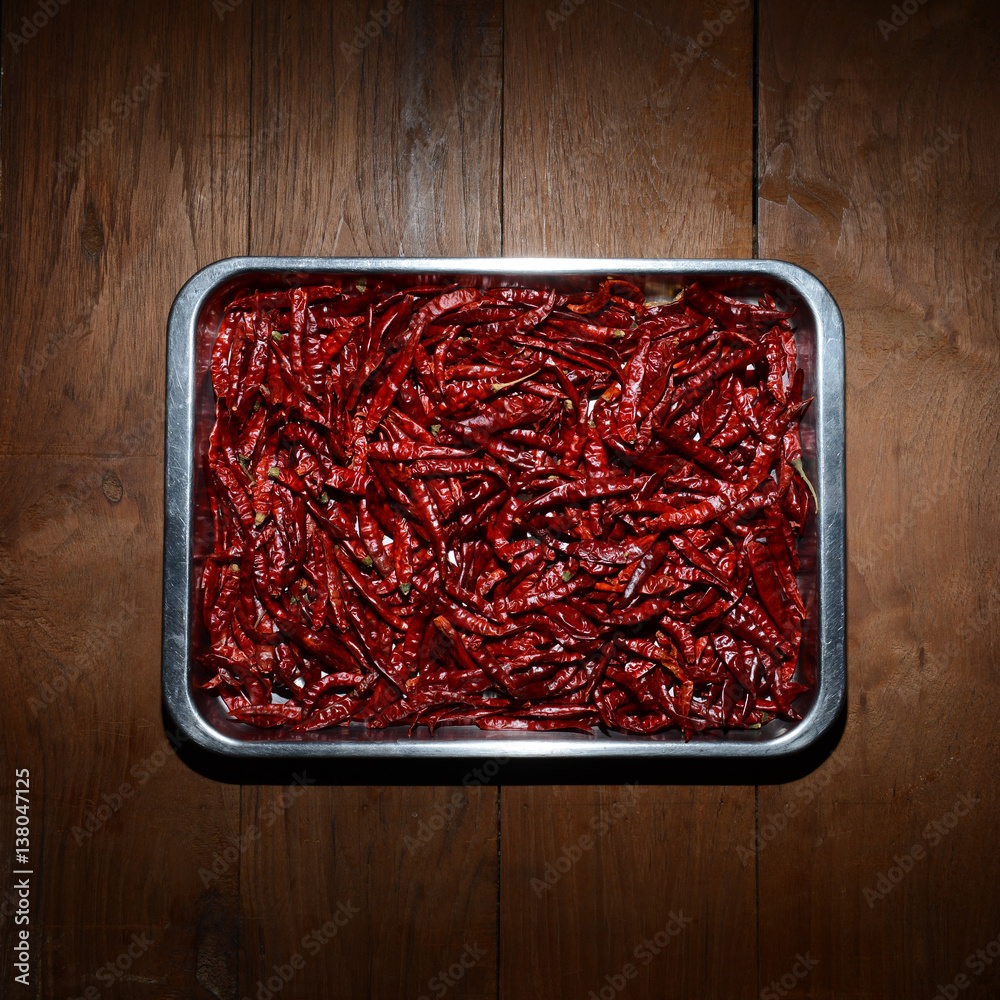 Dry roasted the chillies pepper Dry roasted the chillies pepper