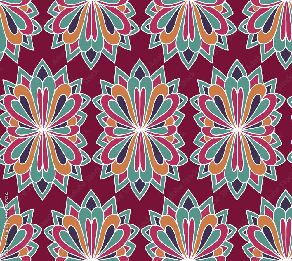 Floral vector seamless pattern. Ethnic endless background. Floral vector seamless pattern. Ethnic endless background.