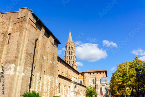 The bell tower of the Basilica of Saint Sernin, Toulouse, France