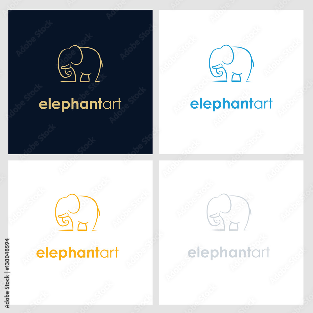 Obraz premium elephant line company logo. wild animal logo with minimalist concept