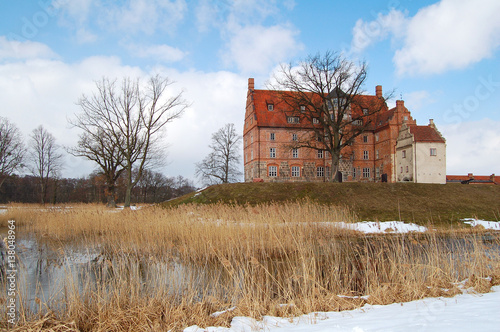 Romantic castle Ulrichshusen in the winterly Germany