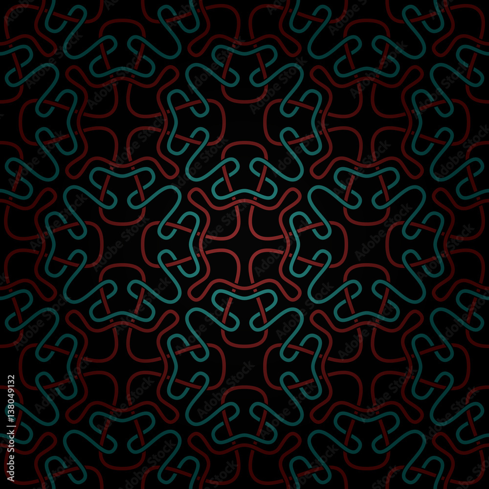 Seamless abstract dark red and blue pattern with gradient. Vector illustration