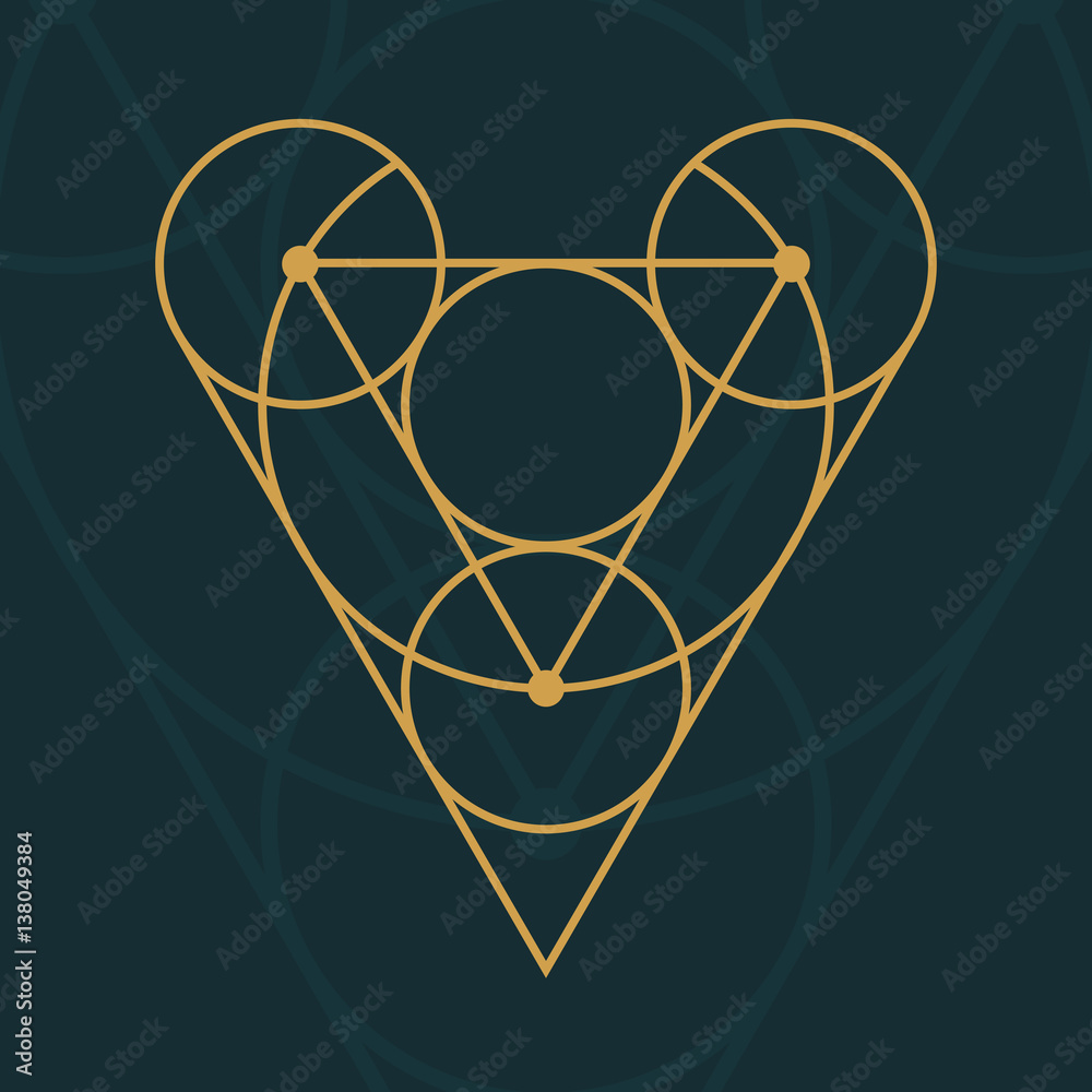 Sacred Geometry Style Heart Illustration Stock Vector | Adobe Stock