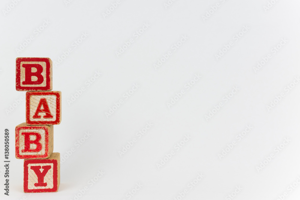 Baby Spelled in Blocks on a White Background Baby Spelled in Blocks on a White Background