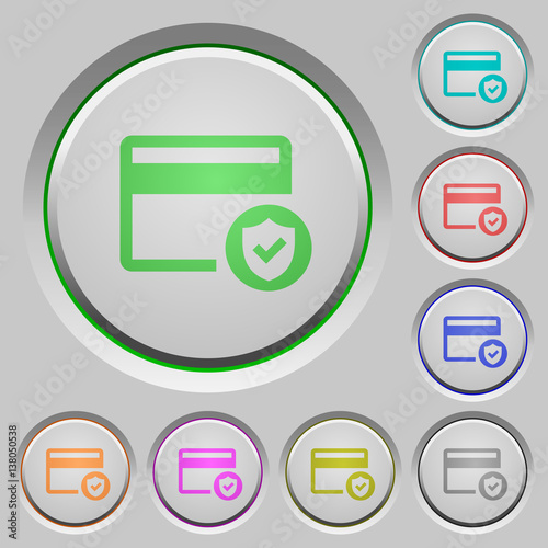 Safe credit card transaction push buttons