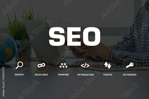 SEO ICONS AND KEYWORDS CONCEPT