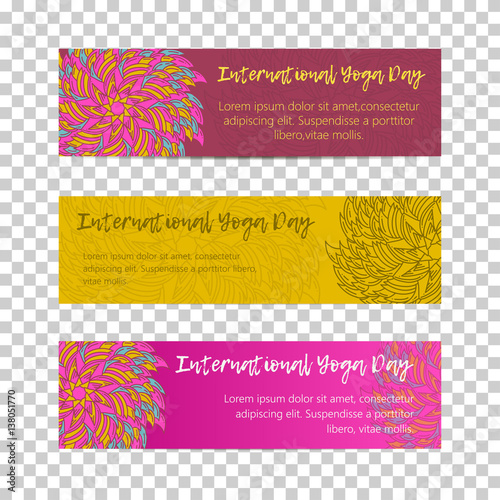 Vintage template design vector illustration of international yoga day