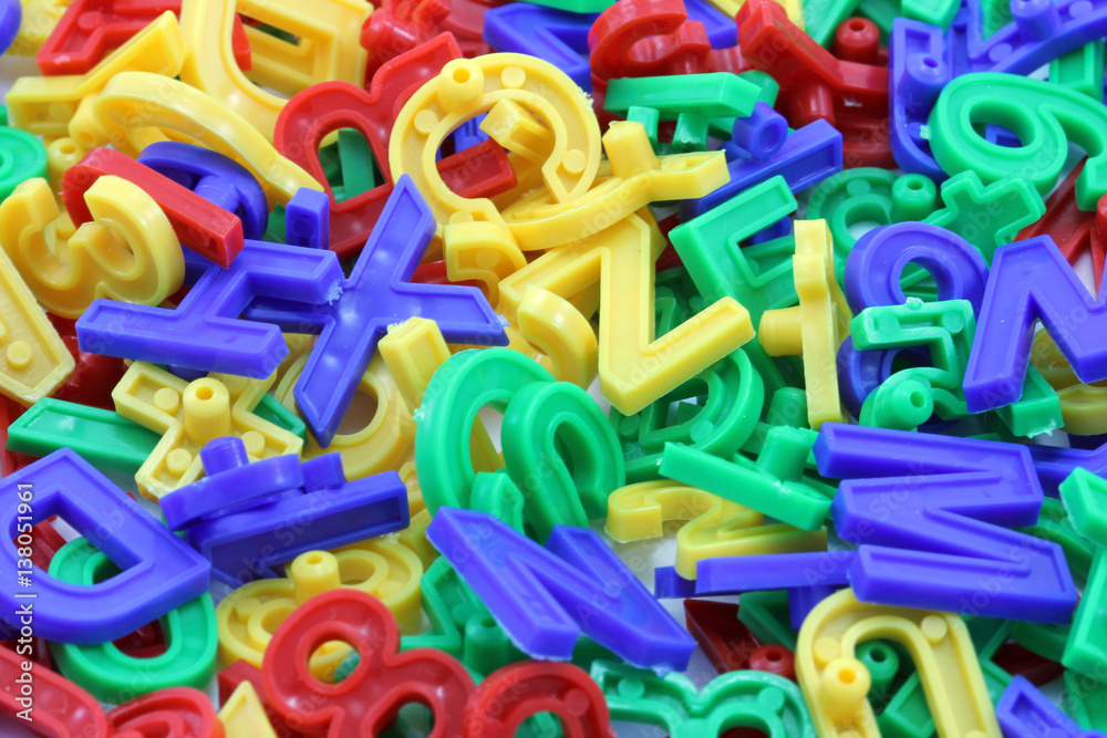 Fototapeta premium Colorful letters and numbers