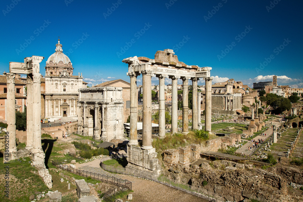 The ancient ruins of the Roman Forum, Rome