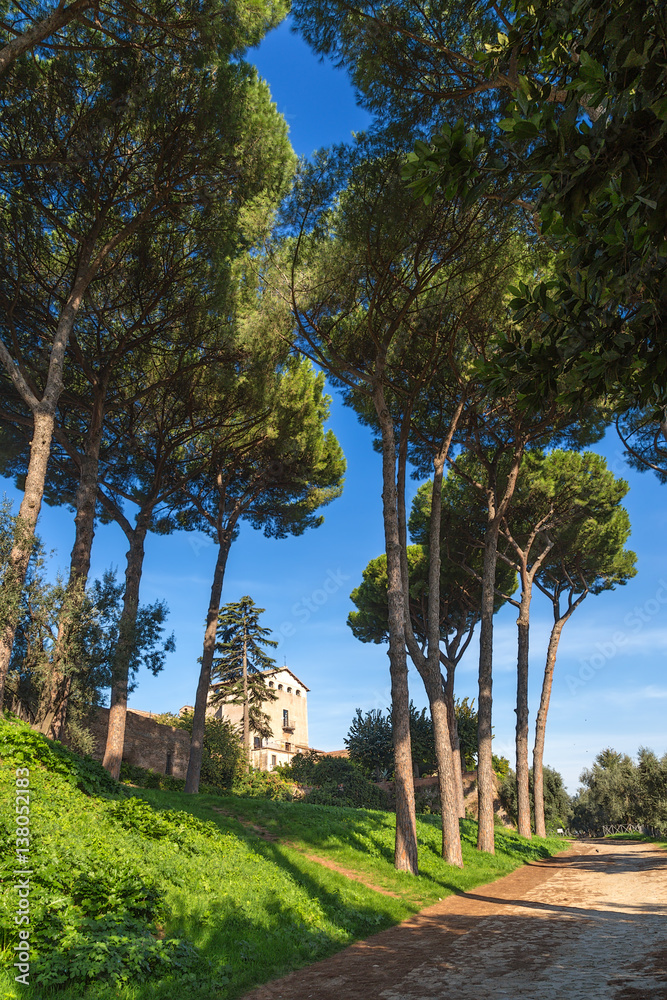 Rome, Italy. Palatine Hill: scenic views of the monastery and the church of San Bonaventura Rome, Italy. Palatine Hill: scenic views of the monastery and the church of San Bonaventura