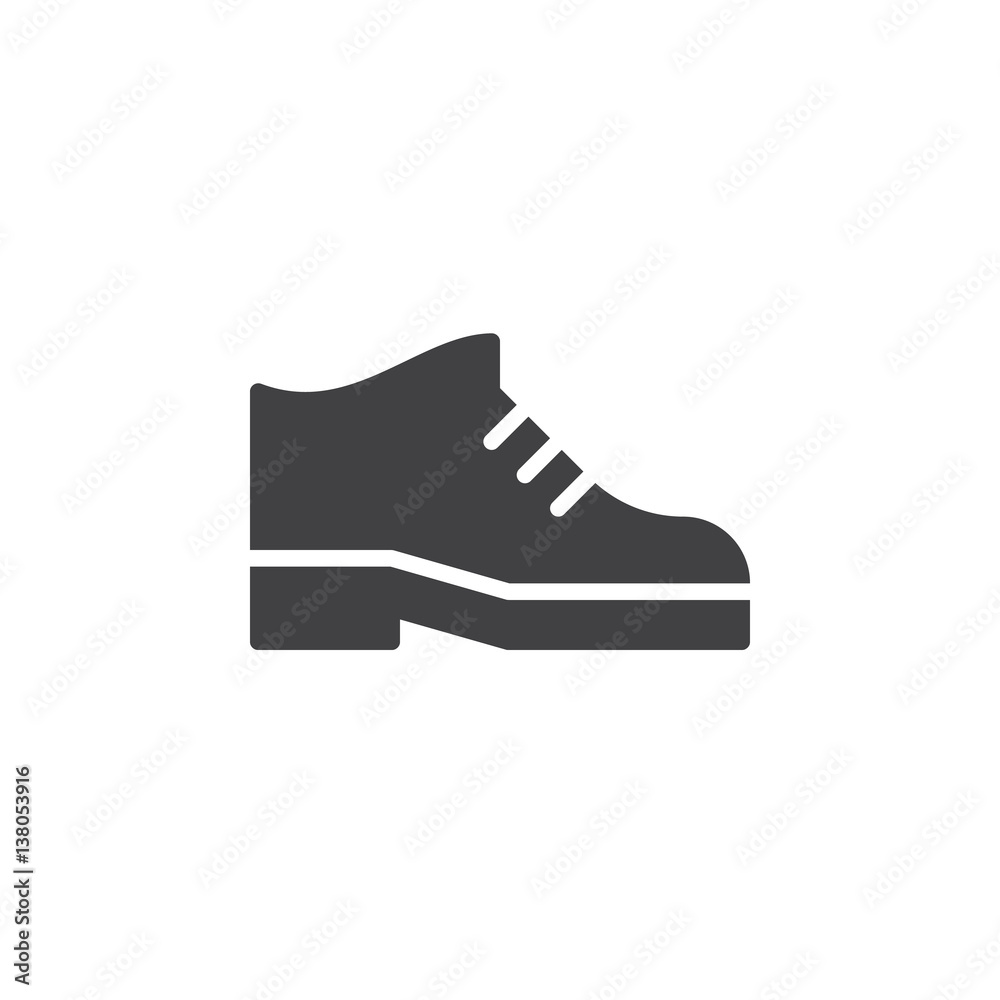 Boots icon vector, filled flat sign, solid pictogram isolated on white. Mens shoes, footwear symbol, logo illustration